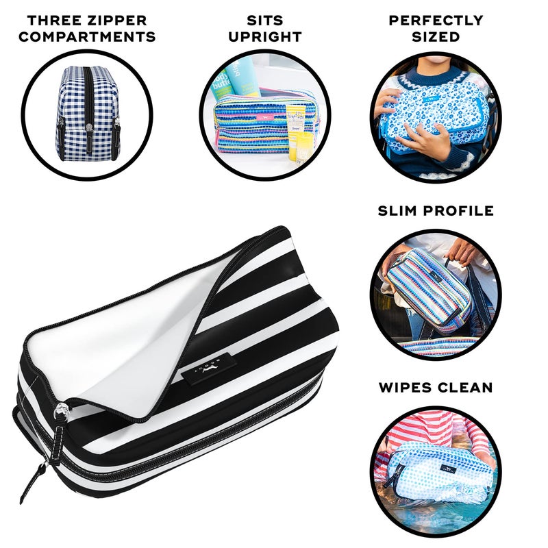 SCOUT 3-Way Toiletry Bag - Travel Makeup Pouch for Women with Three Zipper Compartments - Stands Upright, Wipes Clean - Image 2